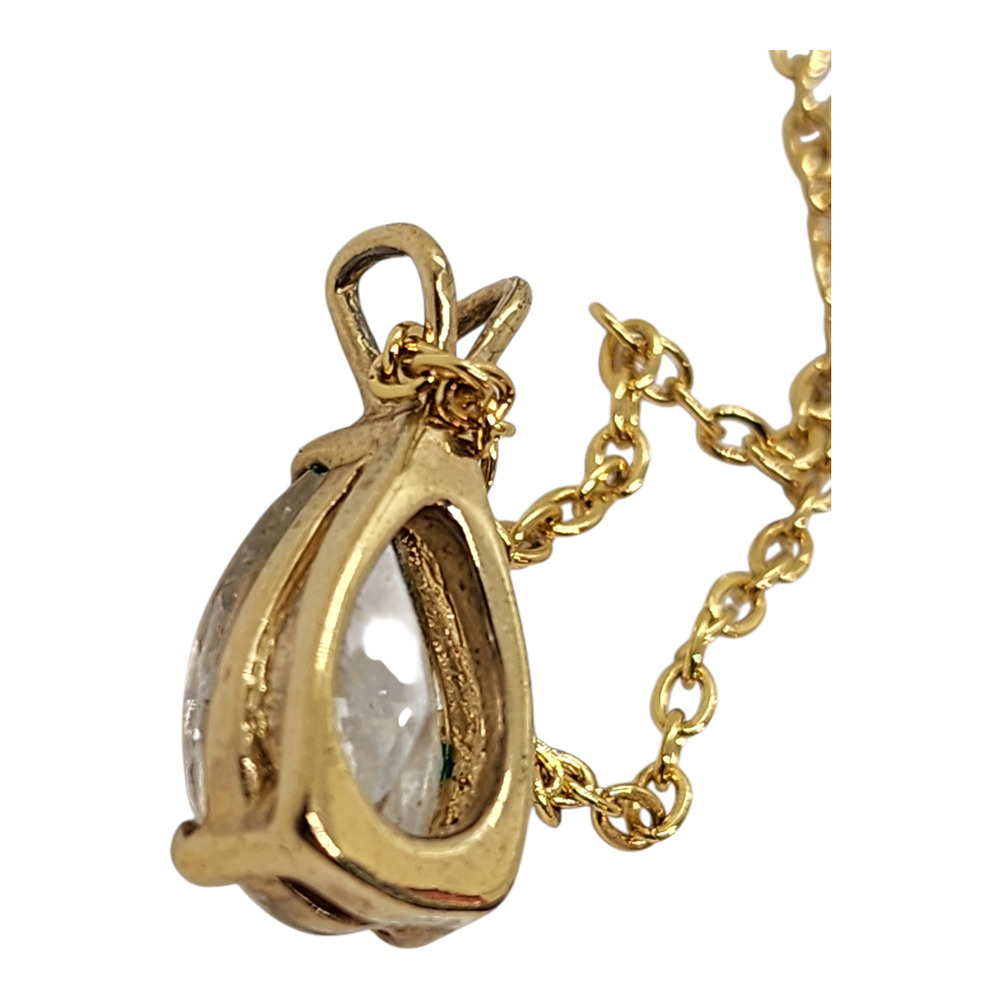 Large Chrysoprase Teardrop Pendant Necklace Gemstone Gold Plated Chain Gemstone - Picture 16 of 16